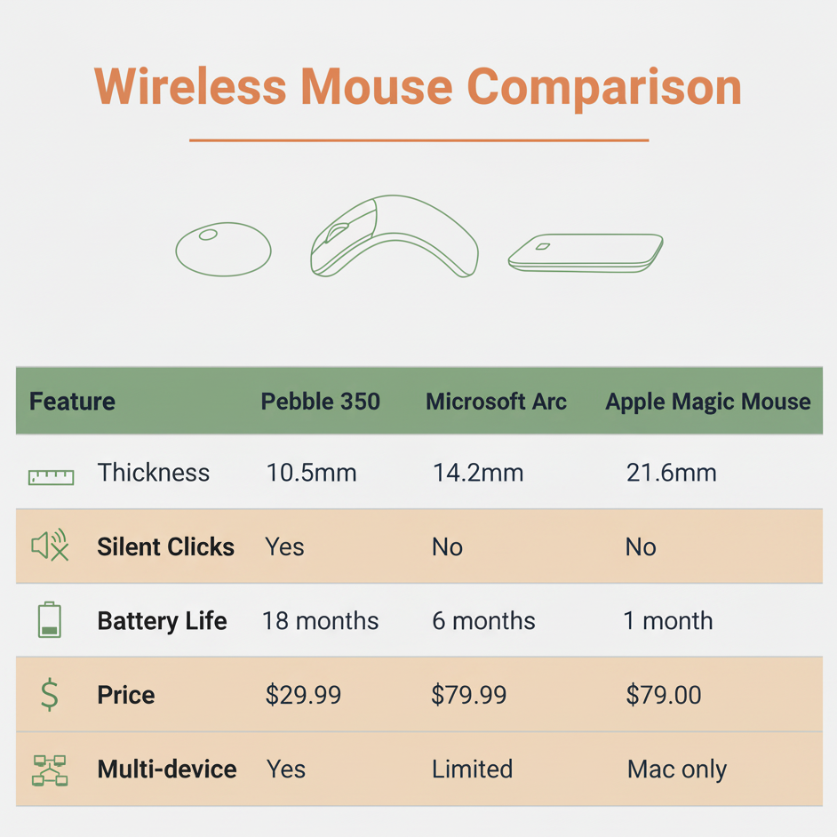 Logitech Pebble M350 the best portable silent mouse comparaison
